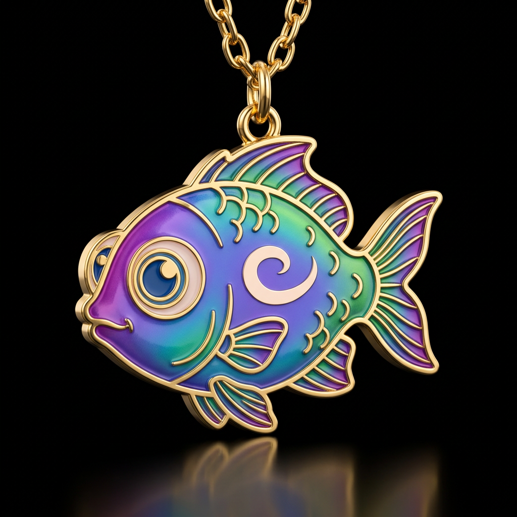 Blue green fish water bottle design
