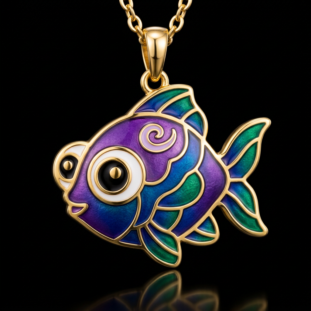 Purple blue fish water bottle design