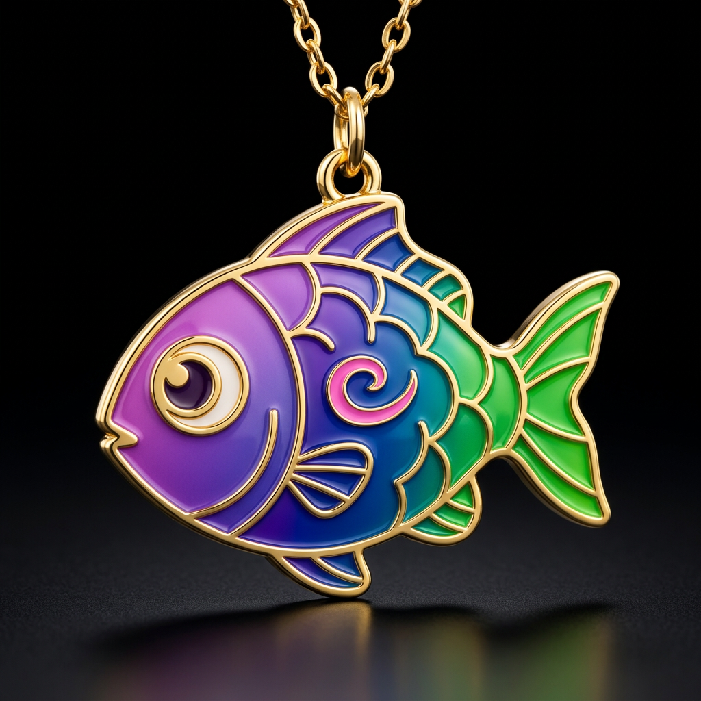 Green tail fish water bottle design