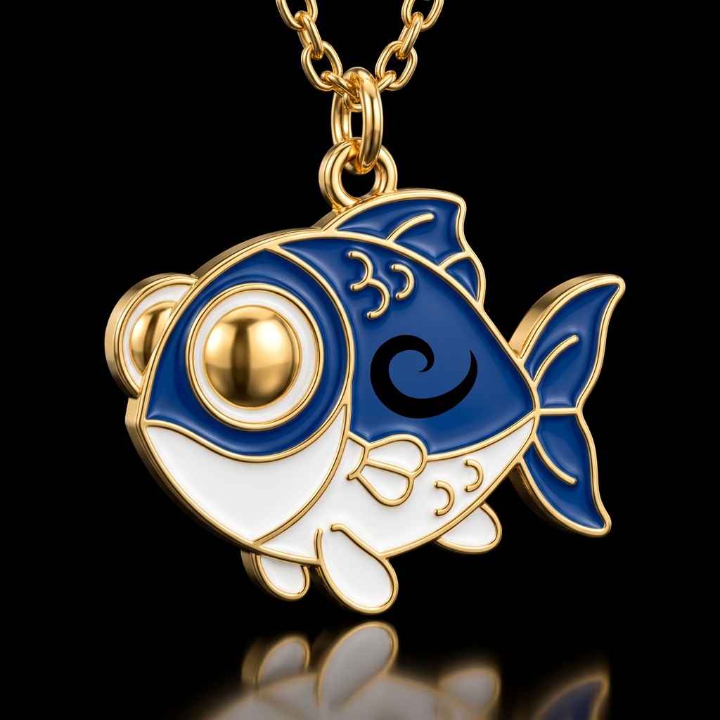 Blue white fish water bottle design