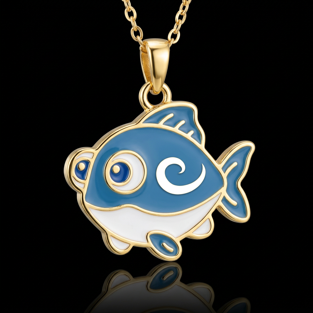 Light blue fish water bottle design