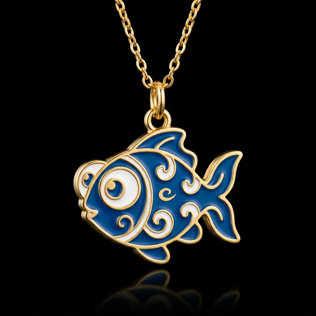 Blue swirl fish water bottle design