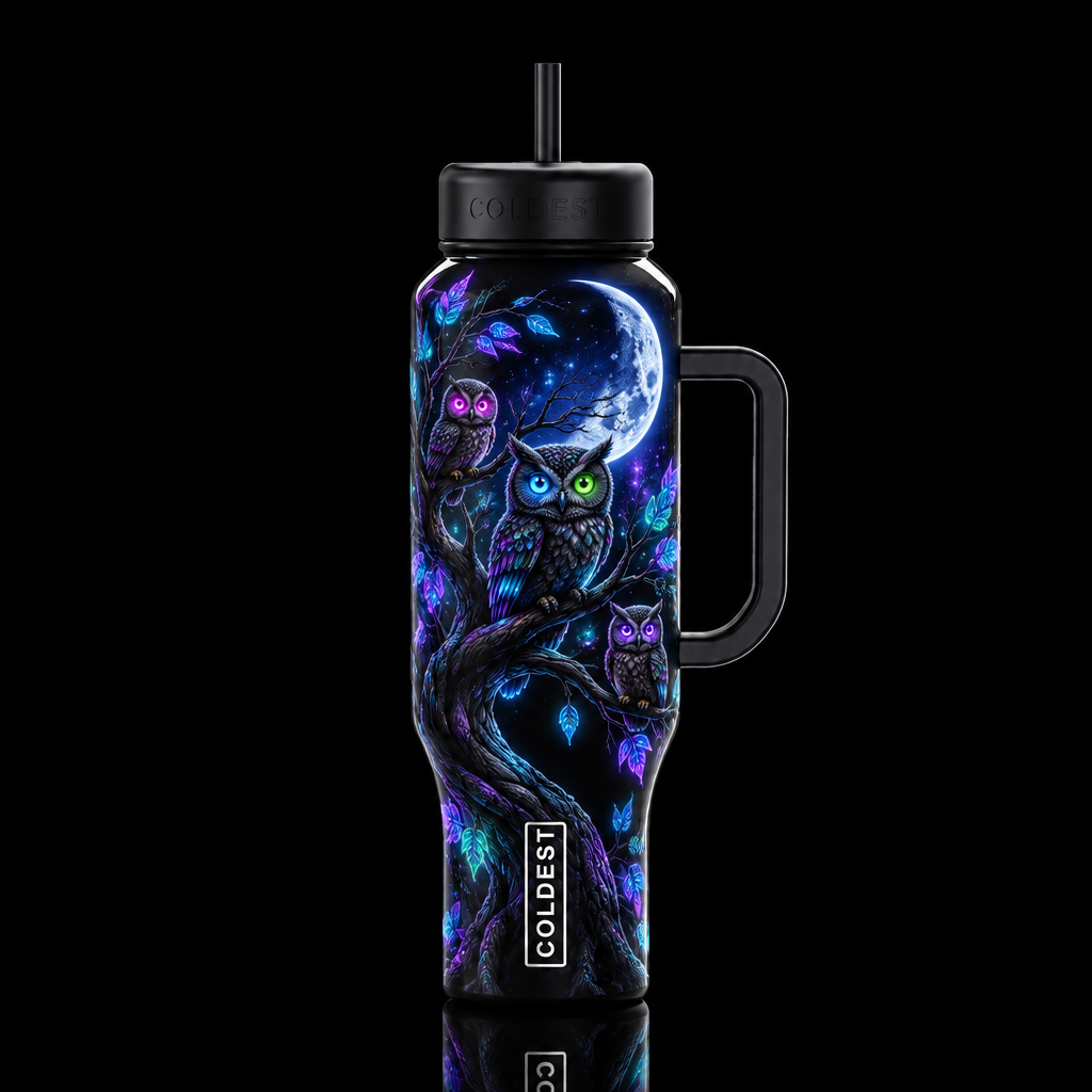 Hoot n glow water bottle design