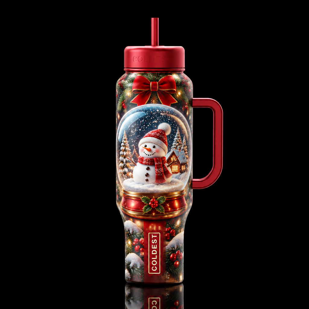 Snow globe water bottle design