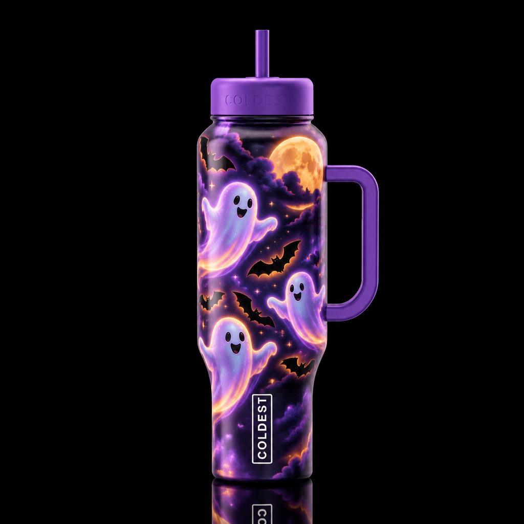 Ghostie glow water bottle design