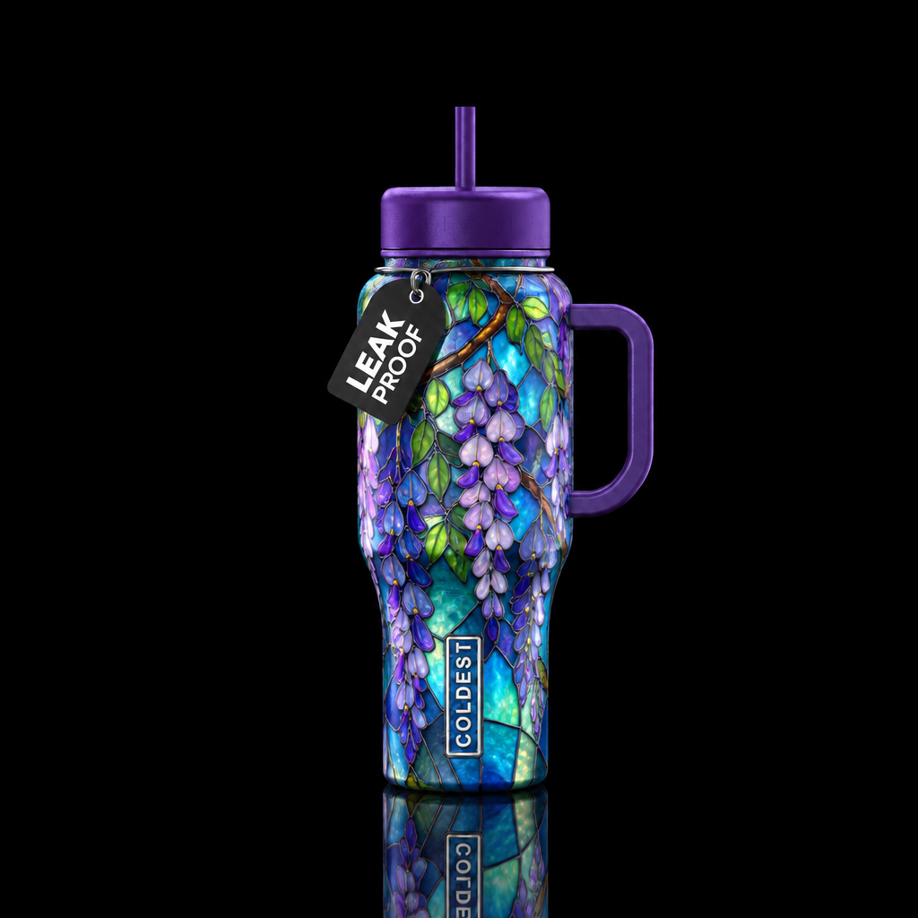 Wisteria water bottle design