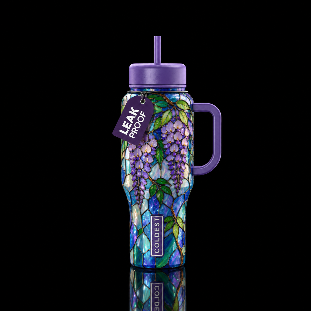 Wisteria water bottle design