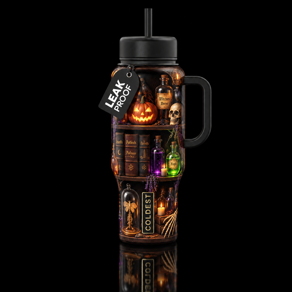 Shelf of curiosities water bottle design