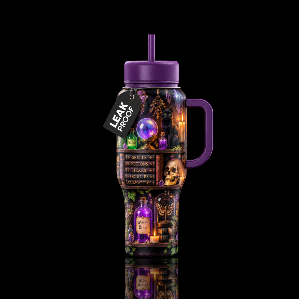 Witches cupboard water bottle design