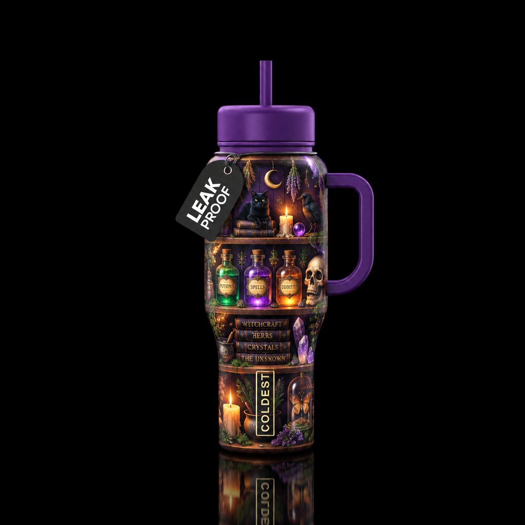 Witches cupboard water bottle design