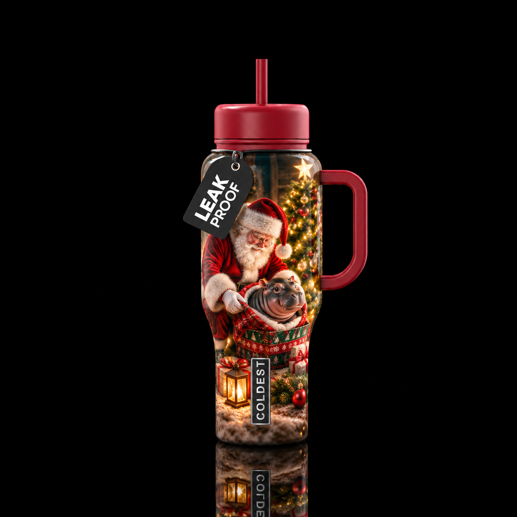 I want a Hippopotamus for Christmas water bottle design