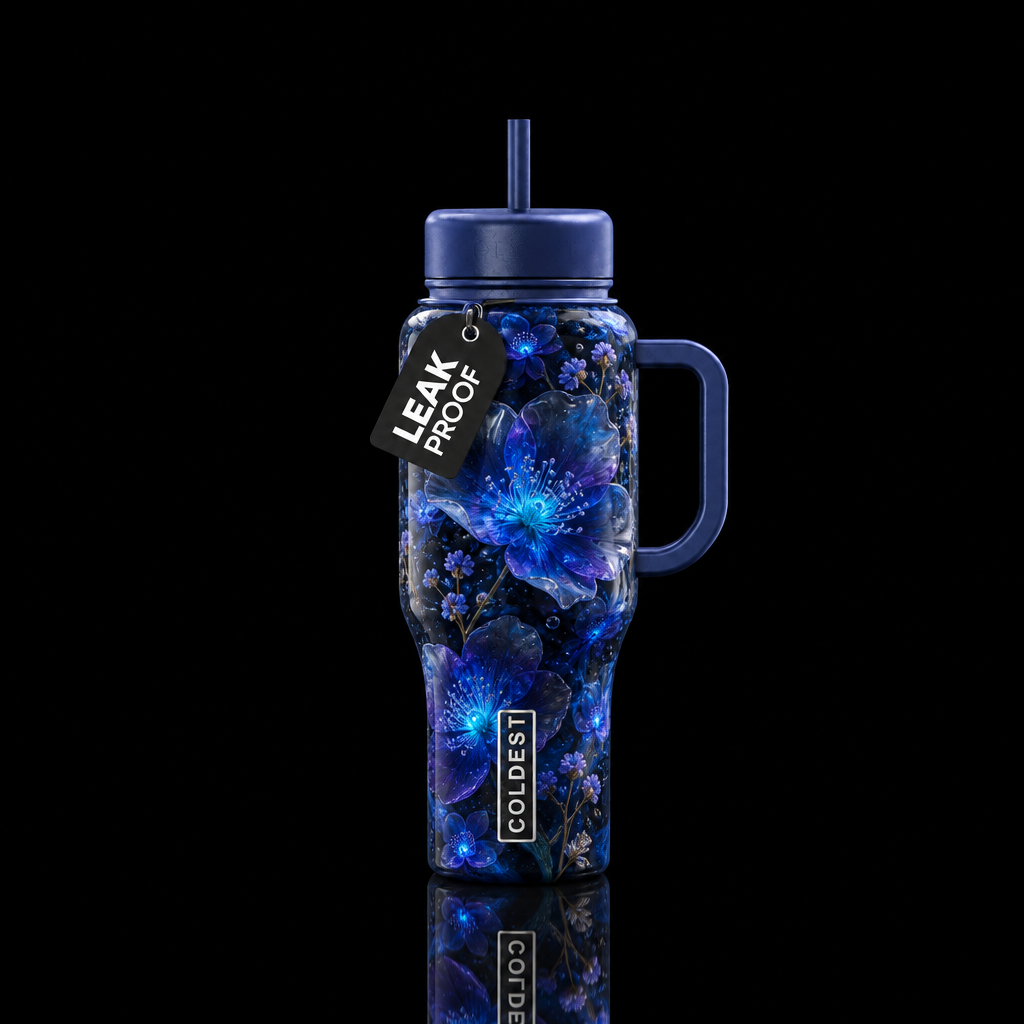 Glowie flowers water bottle design