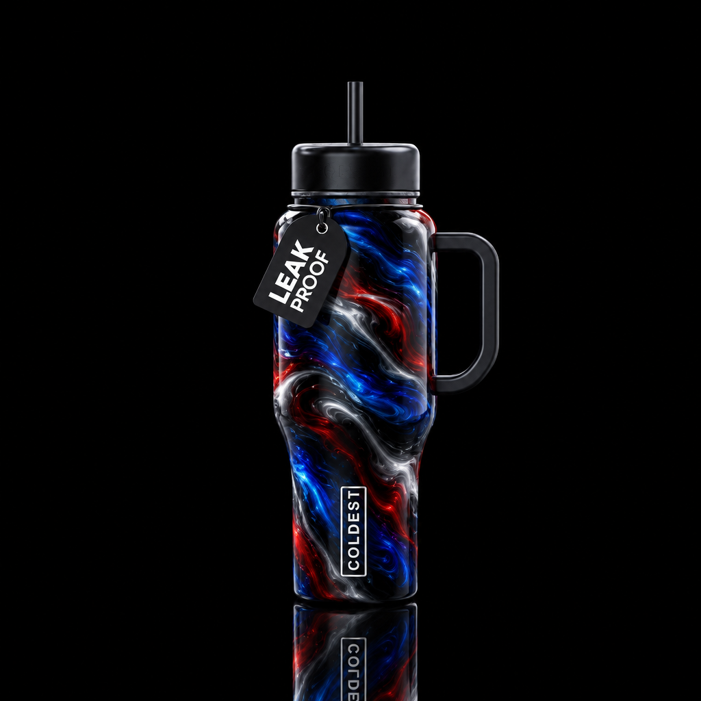 Patriotic glow water bottle design