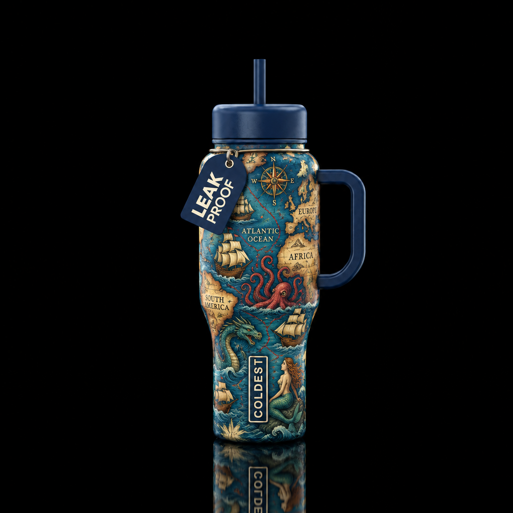 Survival map of the olde seas water bottle design