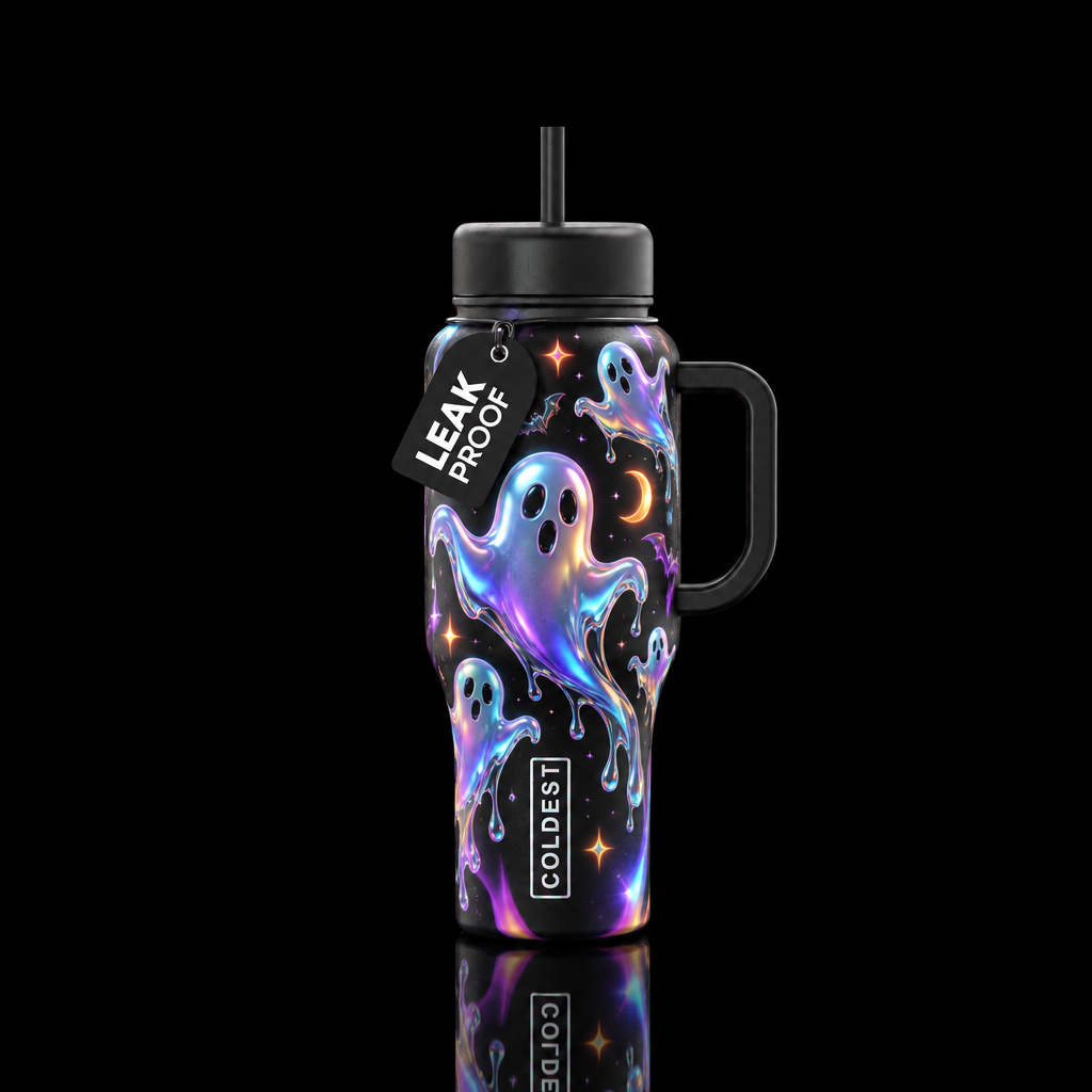 Glowie ghostie water bottle design