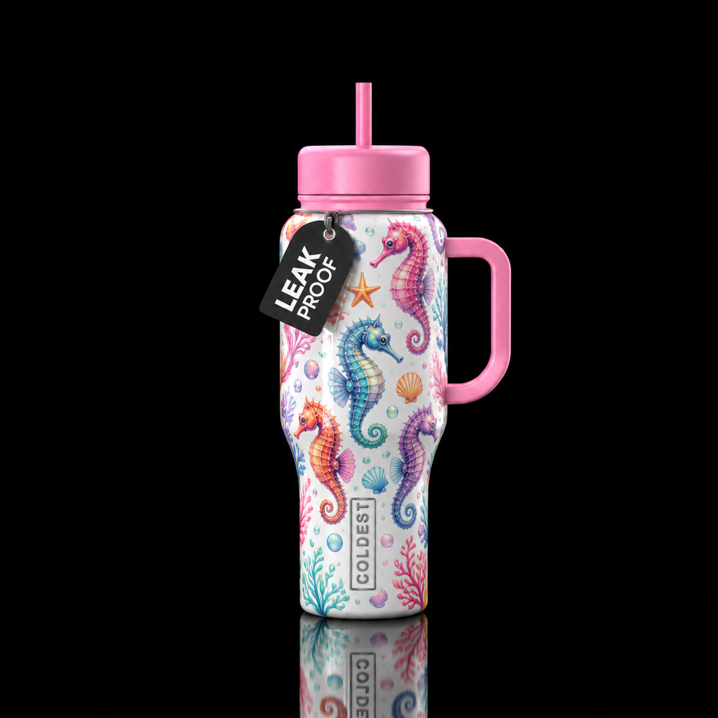 Seahorses water bottle design