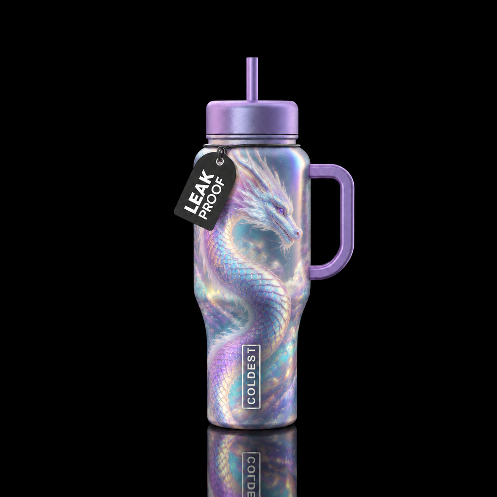 Dreamy dragon water bottle design