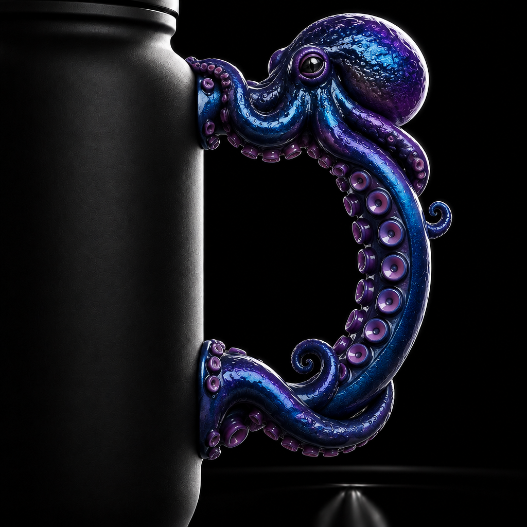 Wrapped octopus water bottle design