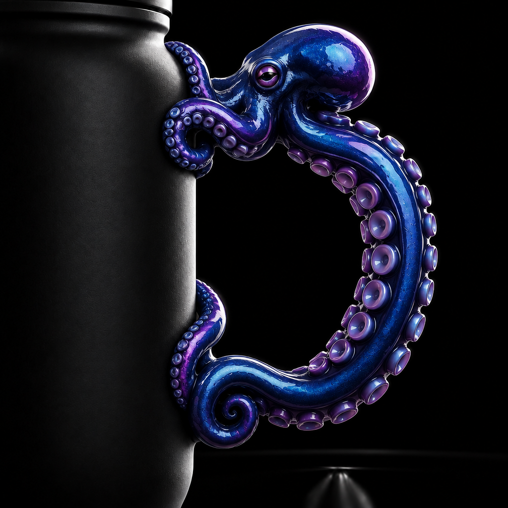 Wrapped octopus water bottle design
