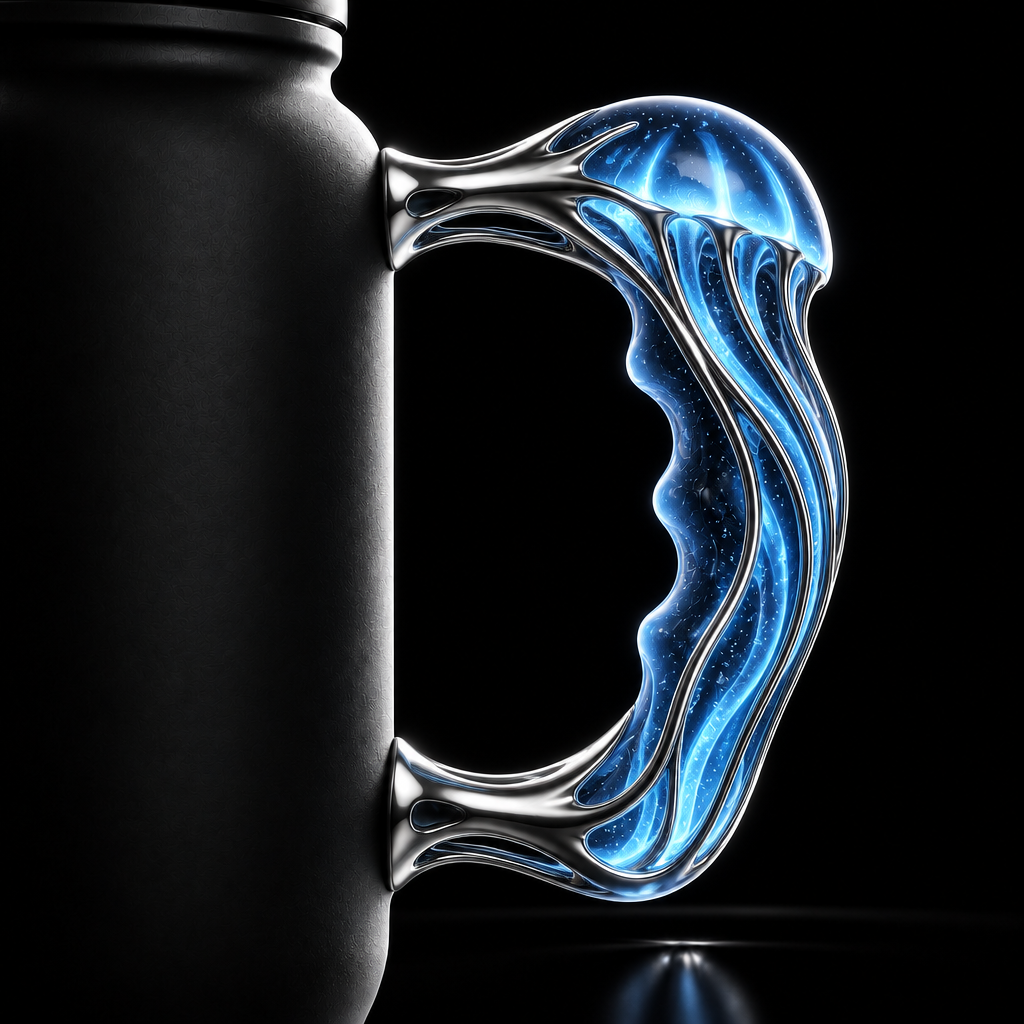 Jellyfish glow water bottle design
