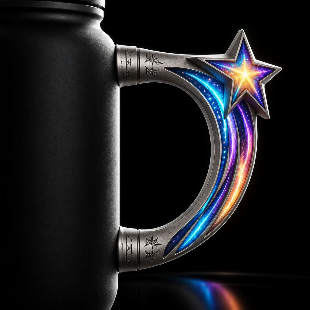 Shooting star water bottle design