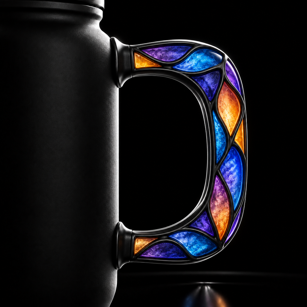 Stained glass water bottle design