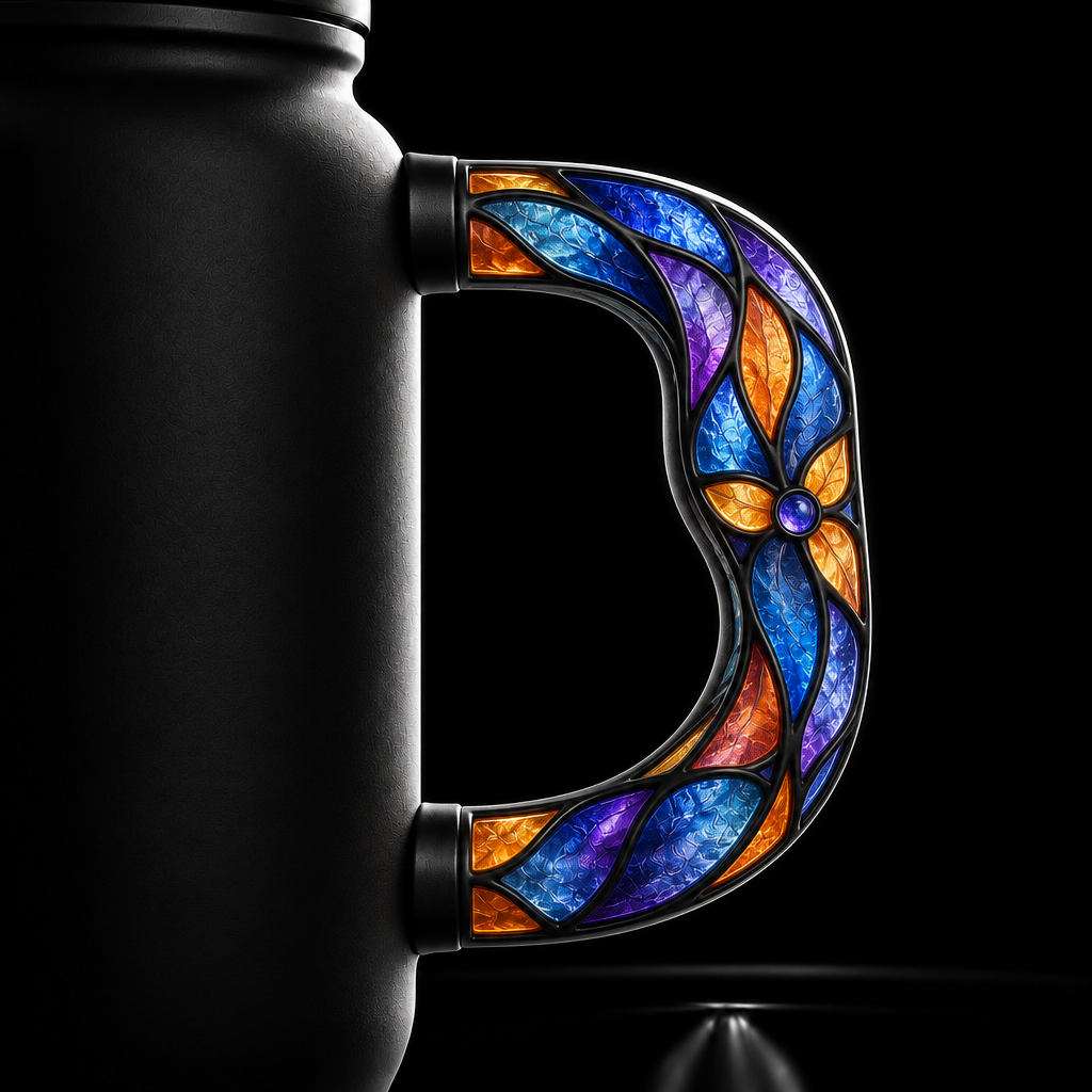 Stained glass water bottle design