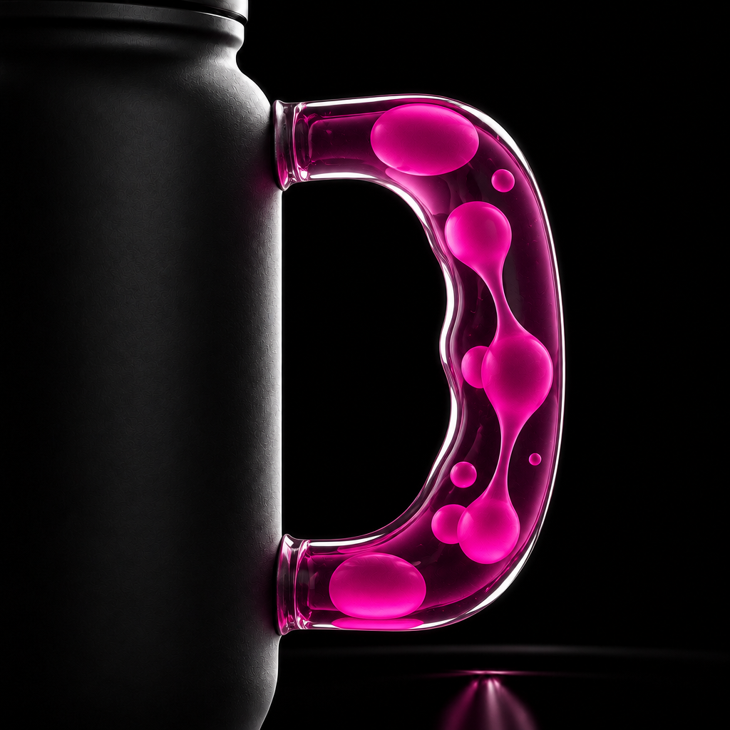 Magenta Lava lamp water bottle design