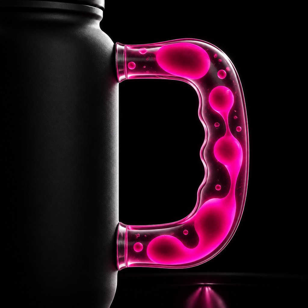 Magenta glow lava lamp water bottle design
