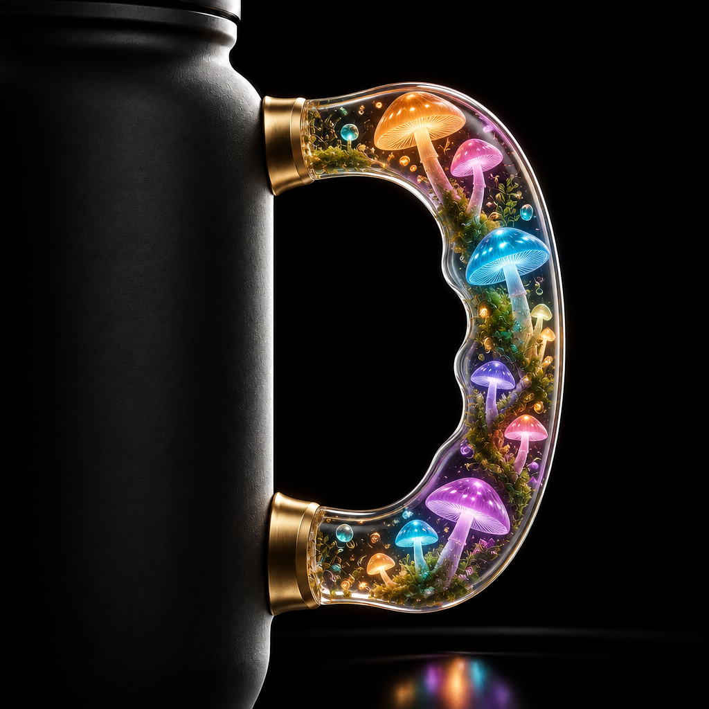 Glowie mushroom water bottle design