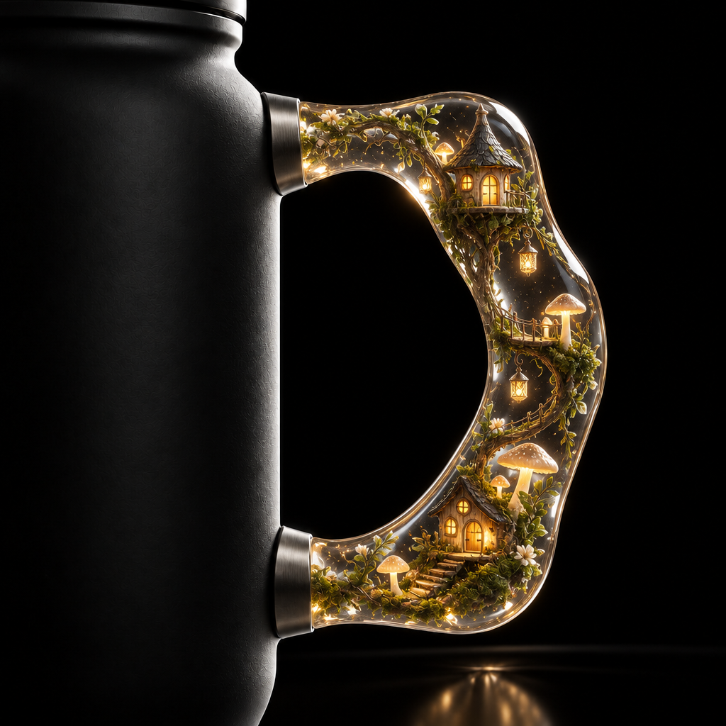Faerie houses water bottle design