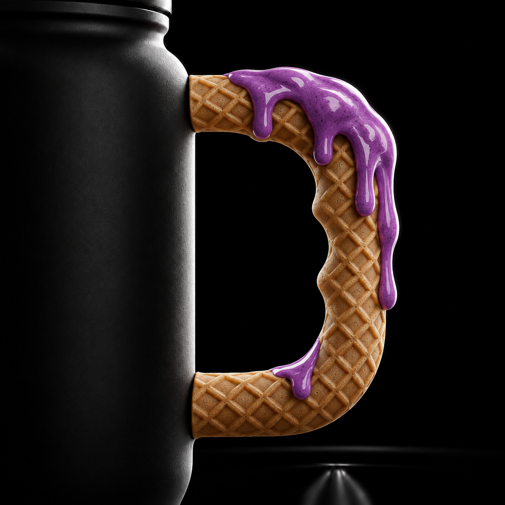 Waffle cone ice cream melt water bottle design