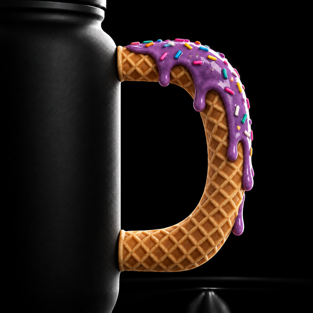 Waffle cone sprinkles water bottle design