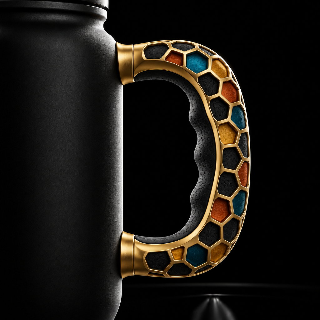 Honeycomb colorful water bottle design