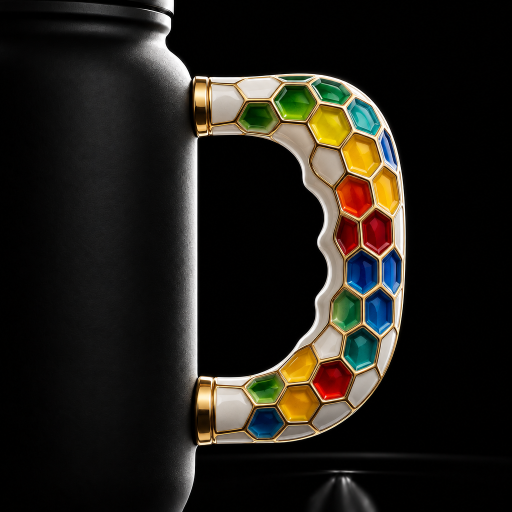 Honeycomb colorful water bottle design