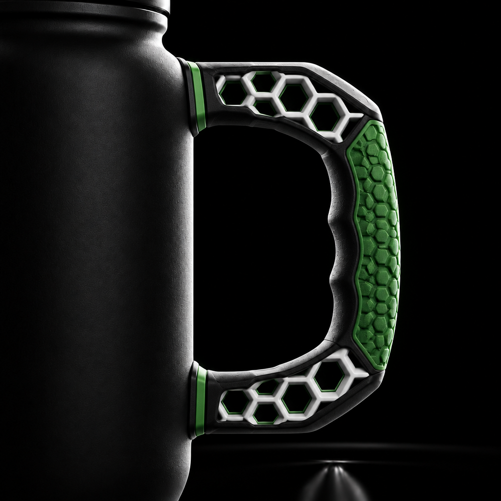 Black white green Honeycomb water bottle design
