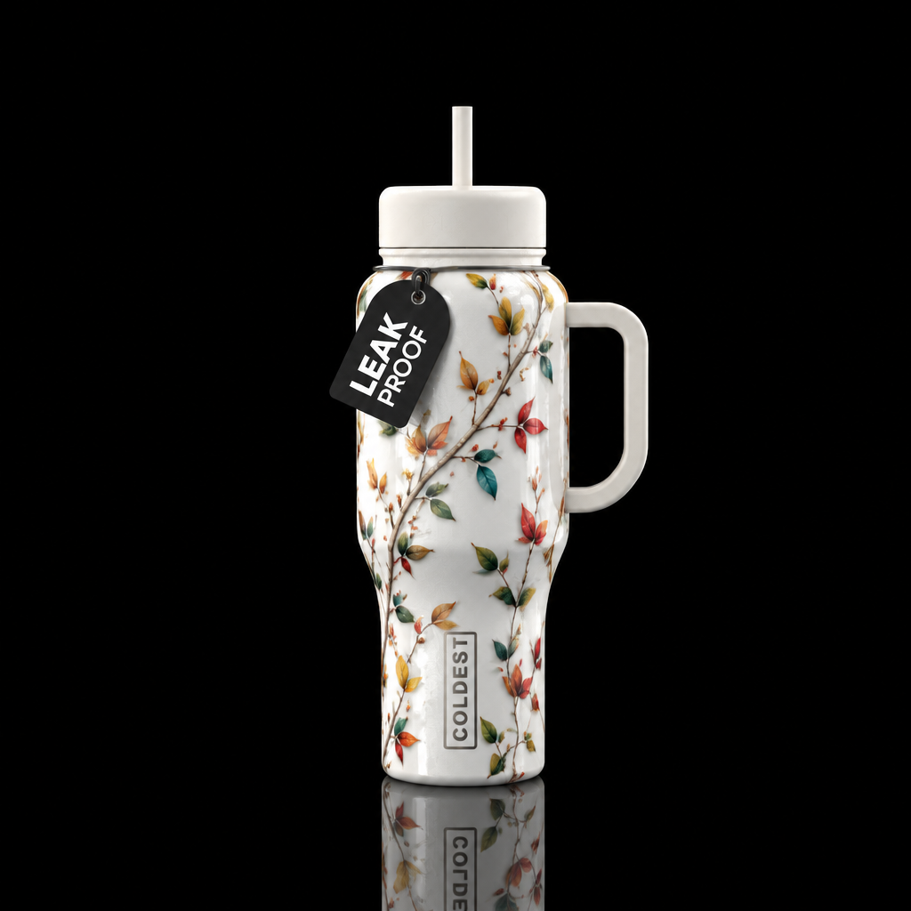 Colorful vine water bottle design