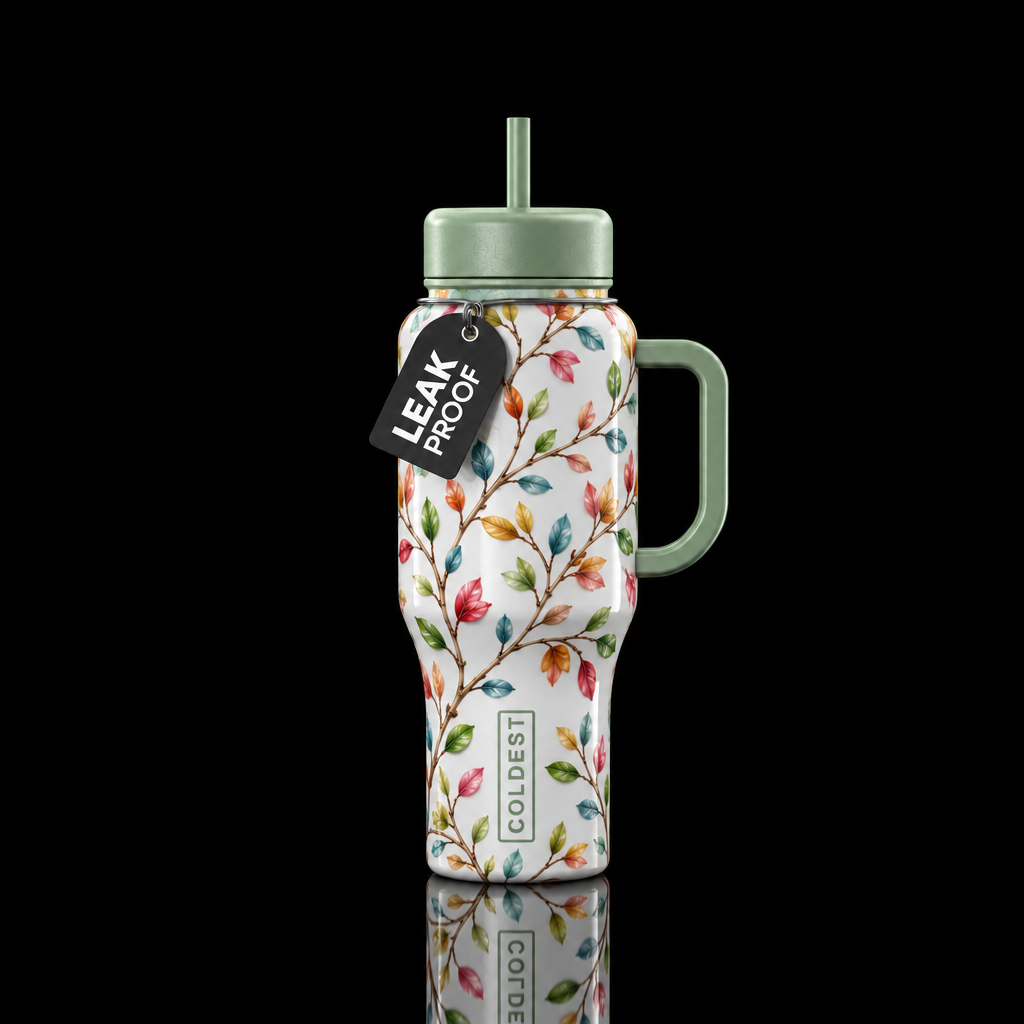 Jewel leaves water bottle design