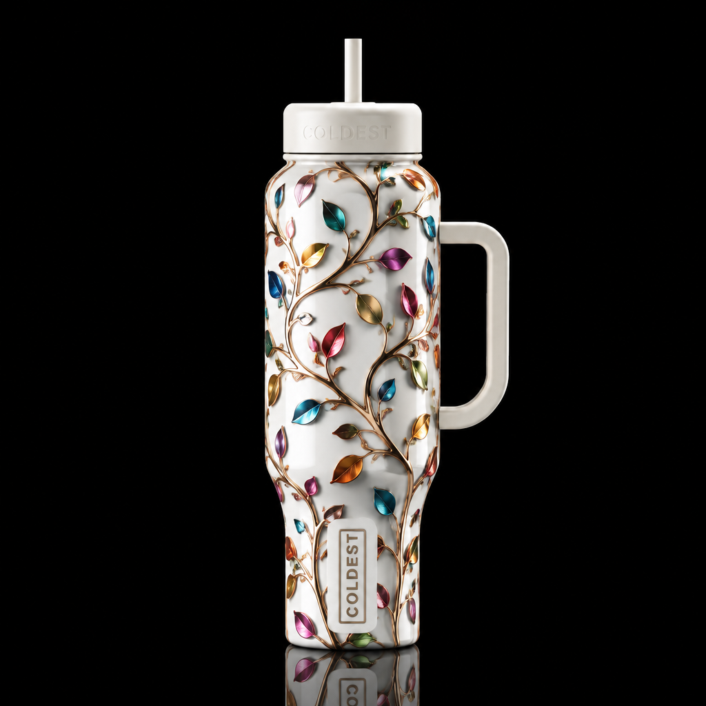 Copper vine water bottle design