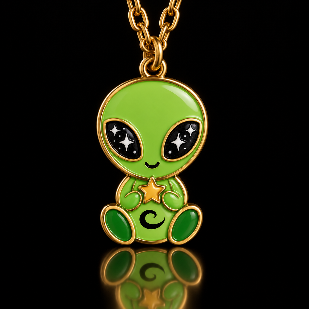 Alien with star water bottle design