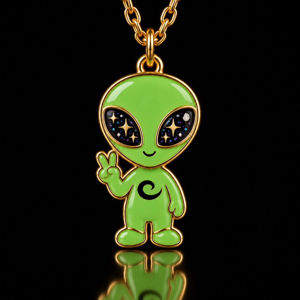 Peace alien water bottle design