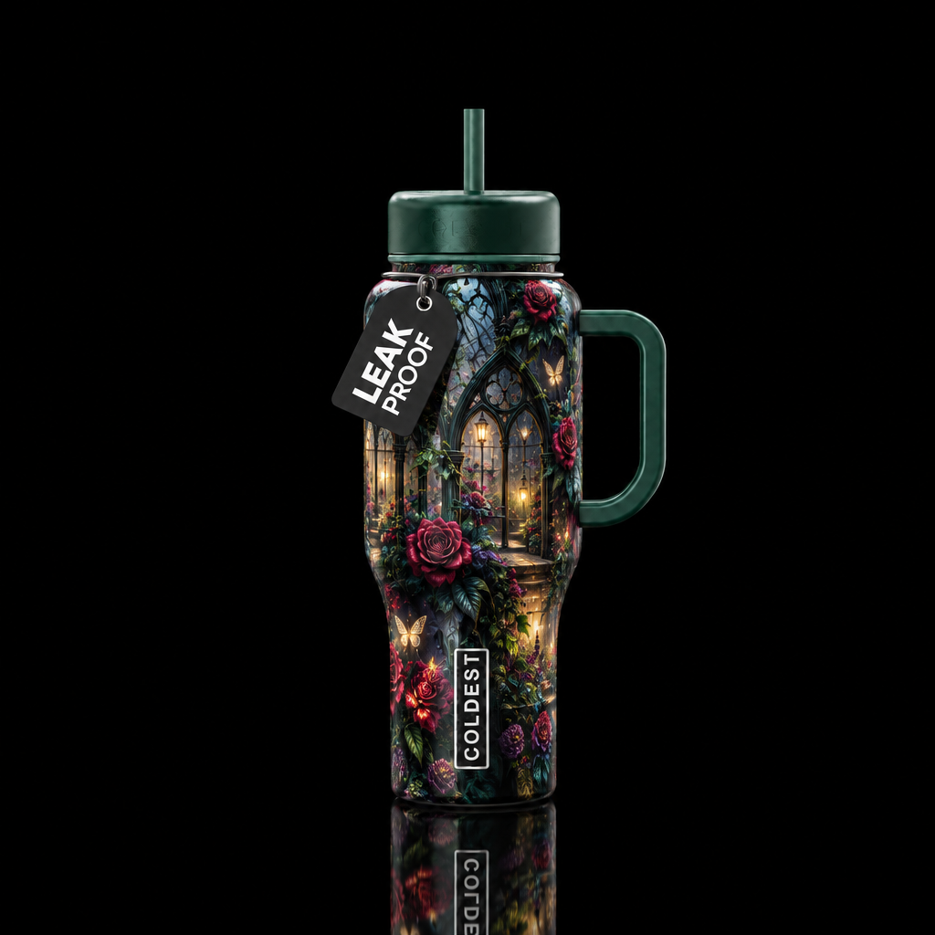 Gothic garden water bottle design