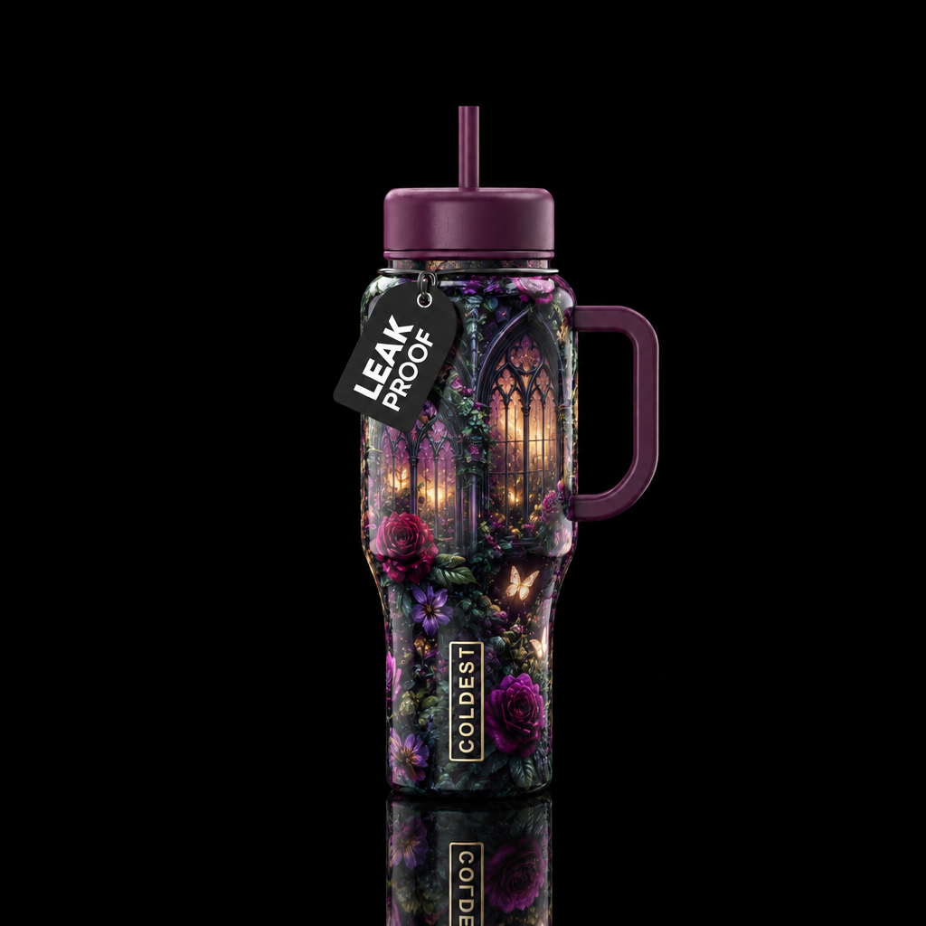 Gothic garden water bottle design