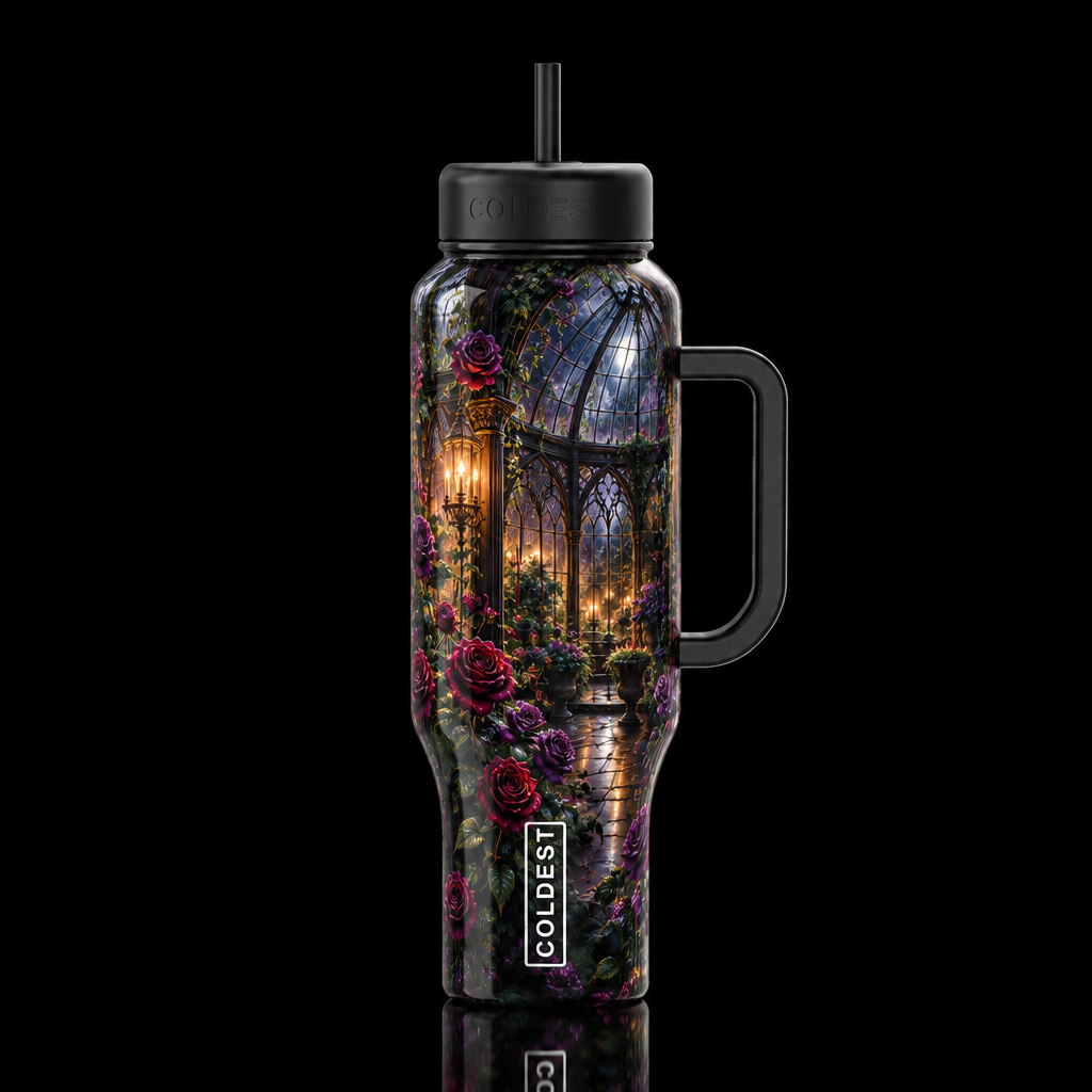 Domed goth garden water bottle design