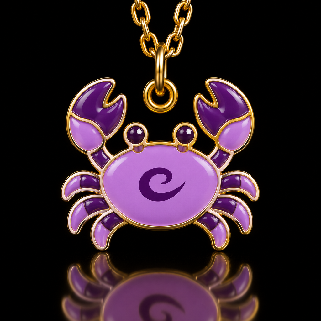 Purple crab water bottle design
