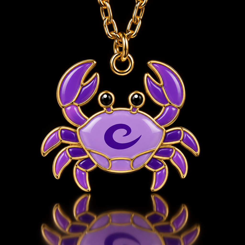 Purple crab water bottle design