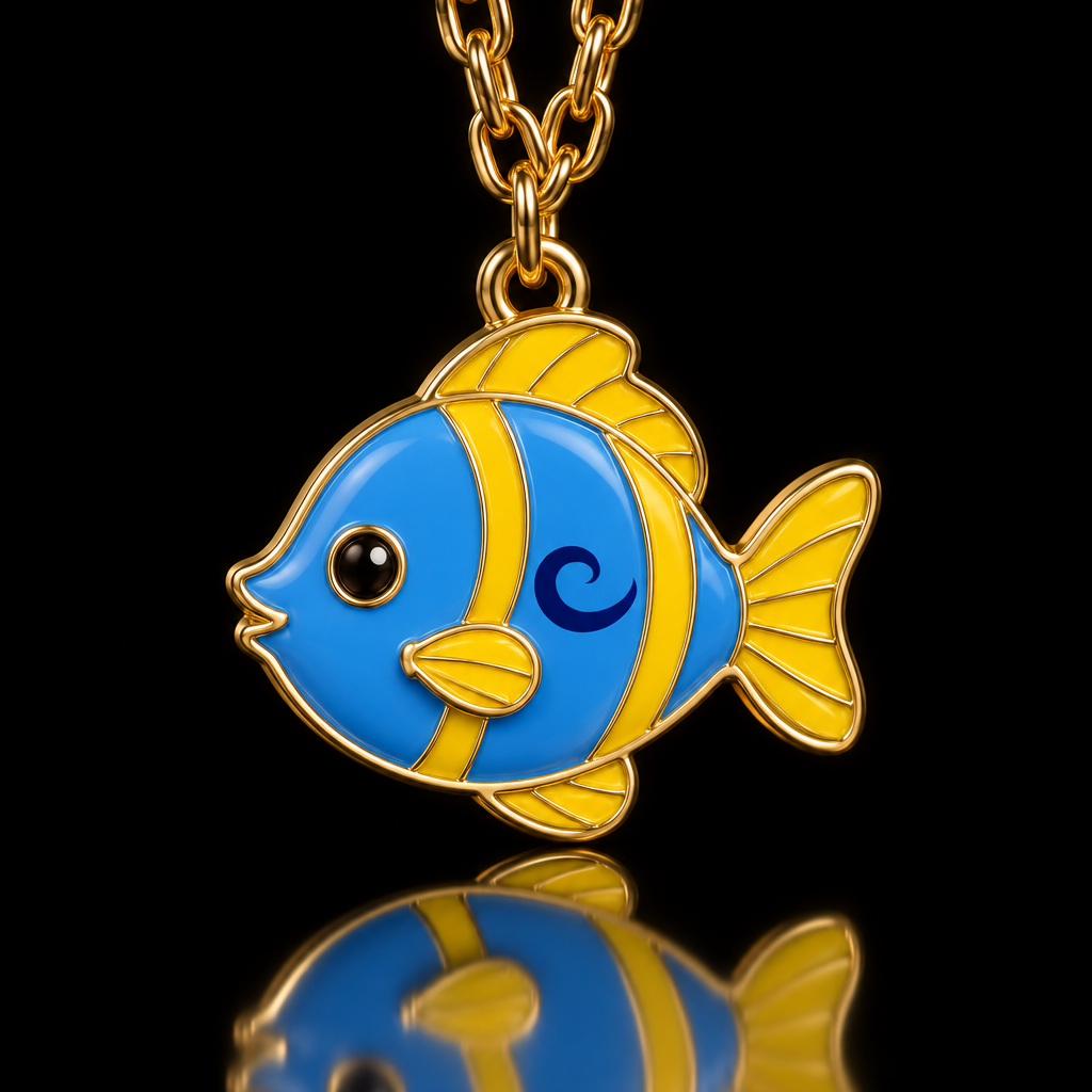 Blue yellow fish water bottle design