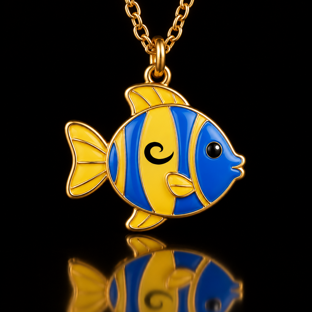 Yellow blue fish water bottle design