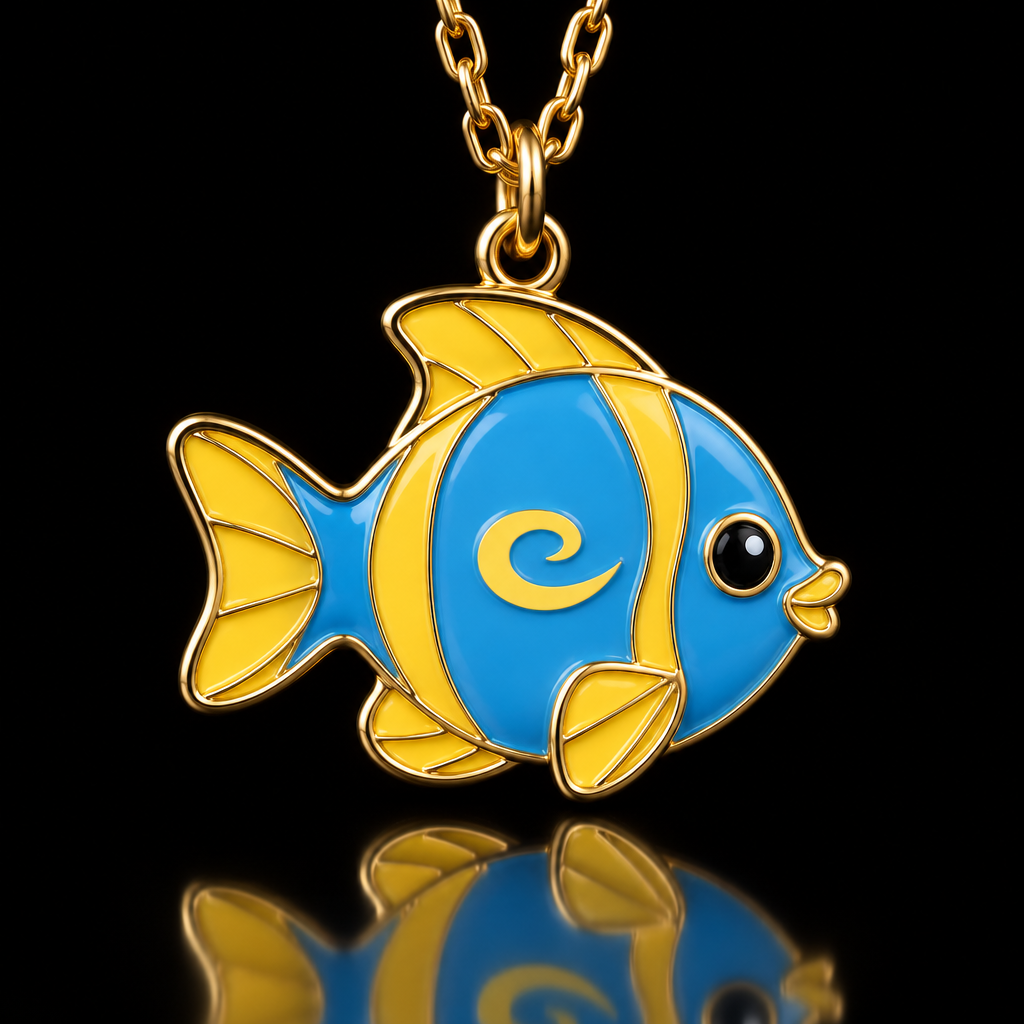 Blue yellow fish water bottle design