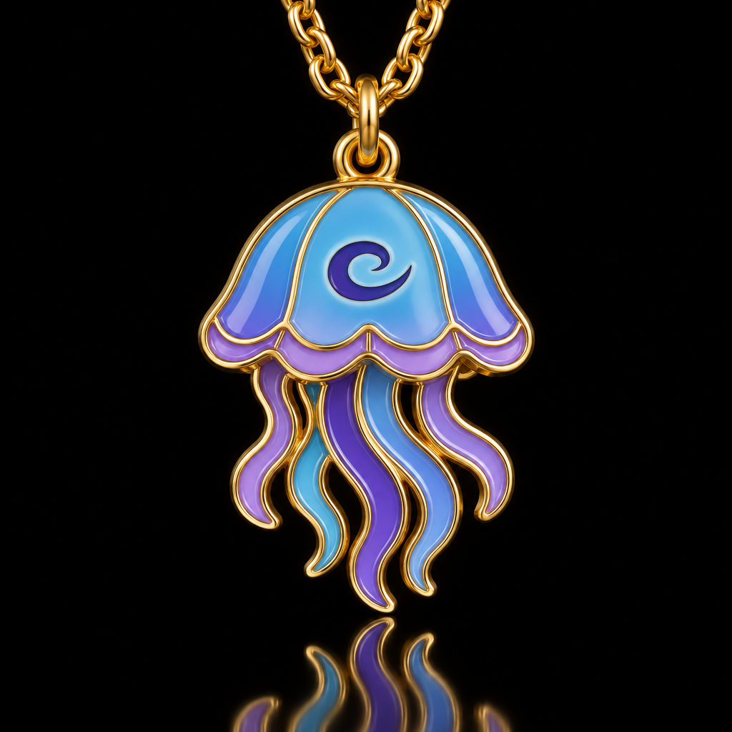 Blue purple jellyfish water bottle design